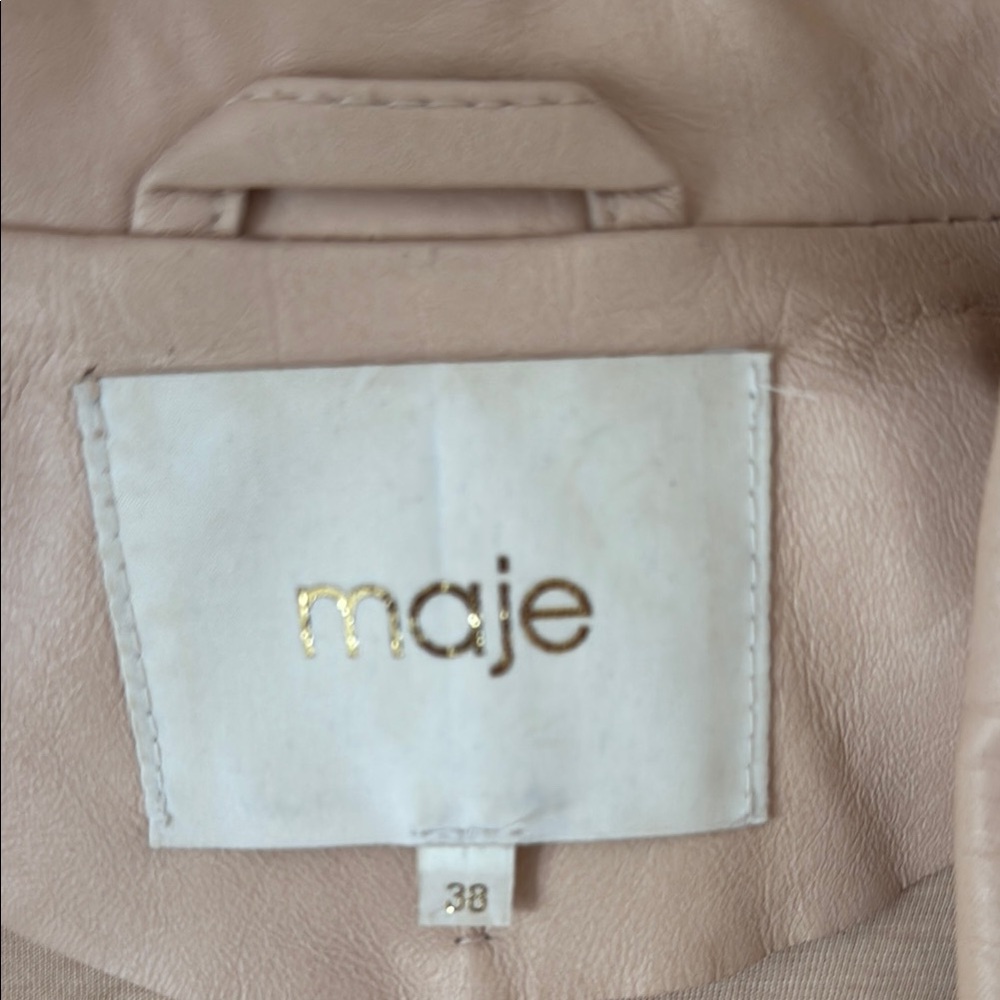Maje Blush Leather Jacket